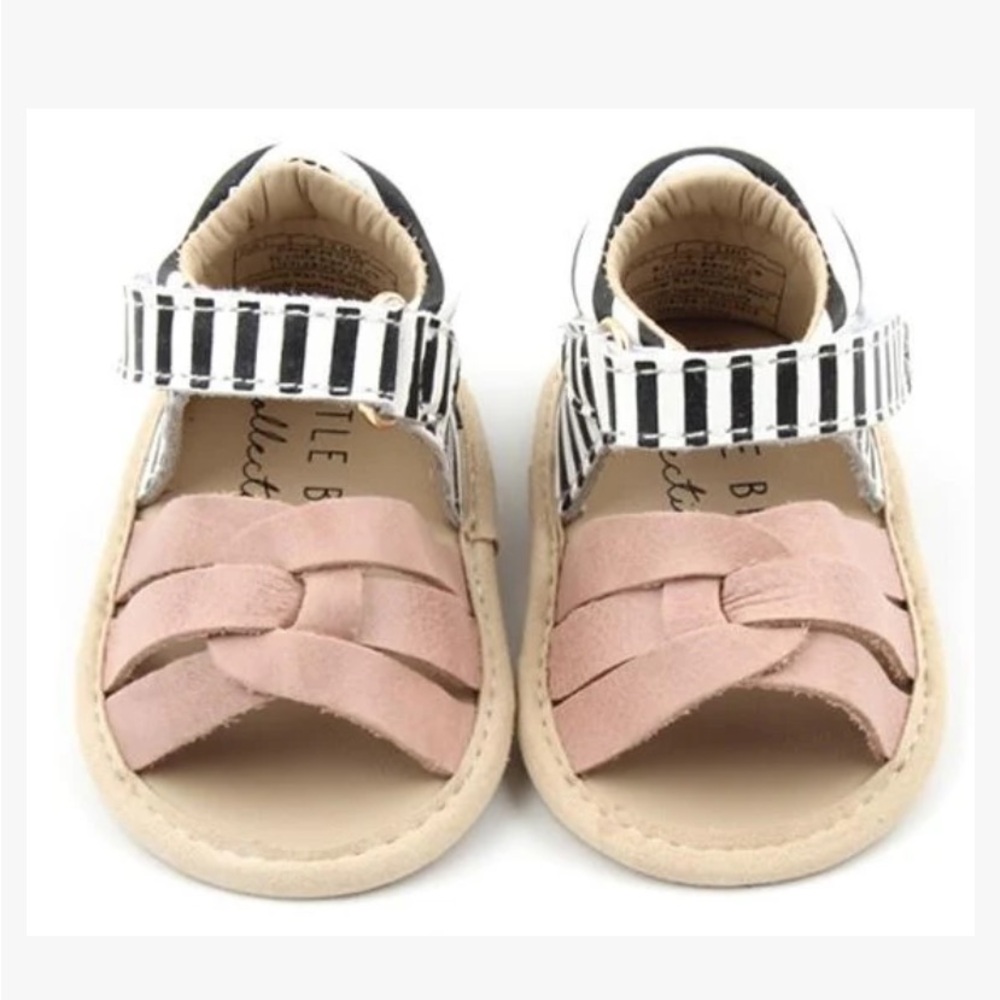 Little Bipsy Isla Sandals-Blush & Black Stripe